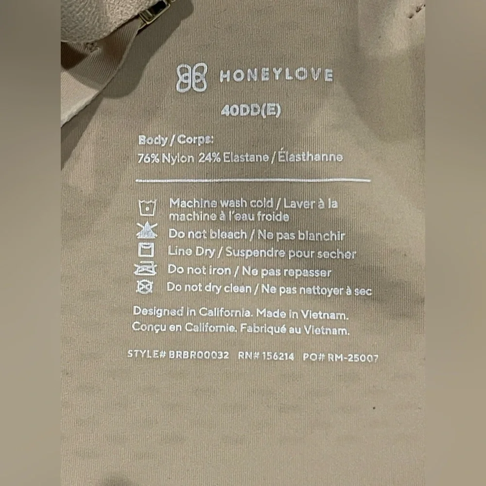 HONEYLOVE CROSSOVER WIRELESS BRA SAND NEW PLUS SIZE 40DD